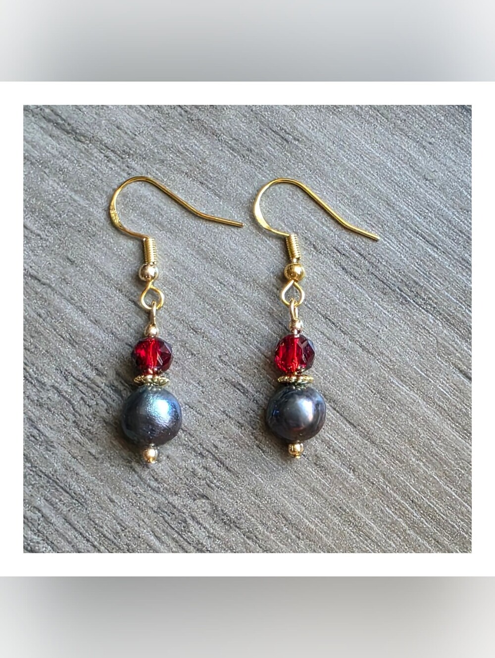 NEW ◇ Freshwater Baroque Black Pearl Drop Earrings | NWOT | Handmade